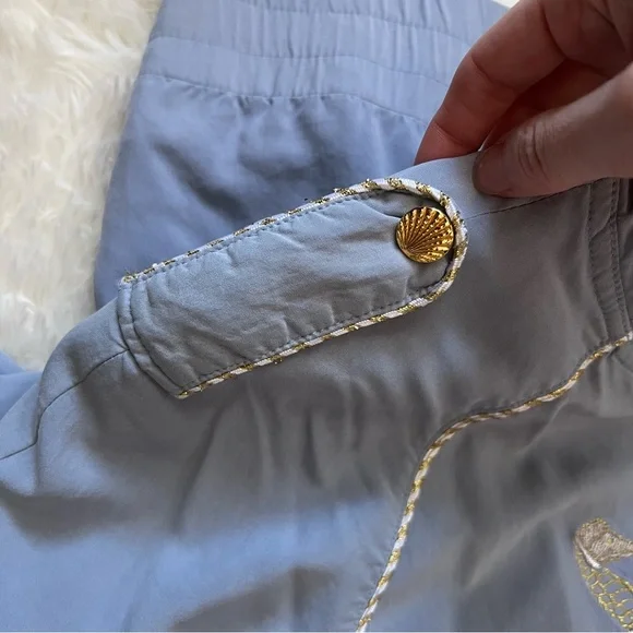 Vintage Christine Phillipe Blue Nautical Silk Bomber Jacket - Picture 6 of 7